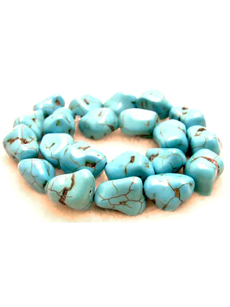 Qingmos 15-20mm Baroque Natural Light Blue Turquoise Beads for Jewelry Making DIY Necklace Bracelet Earring Loose Strand 15