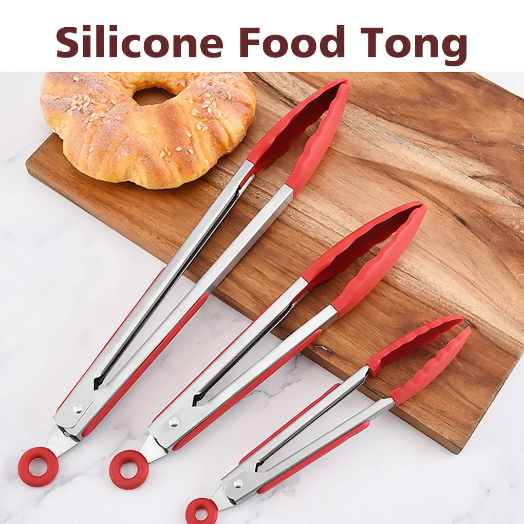 Kitchen Tongs Stainless Steel Silicone Kitchen Cooking Tongs Grilling