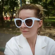 Новые черные и белые полосатые Модные солнцезащитные очки с защитой от ультрафиолета