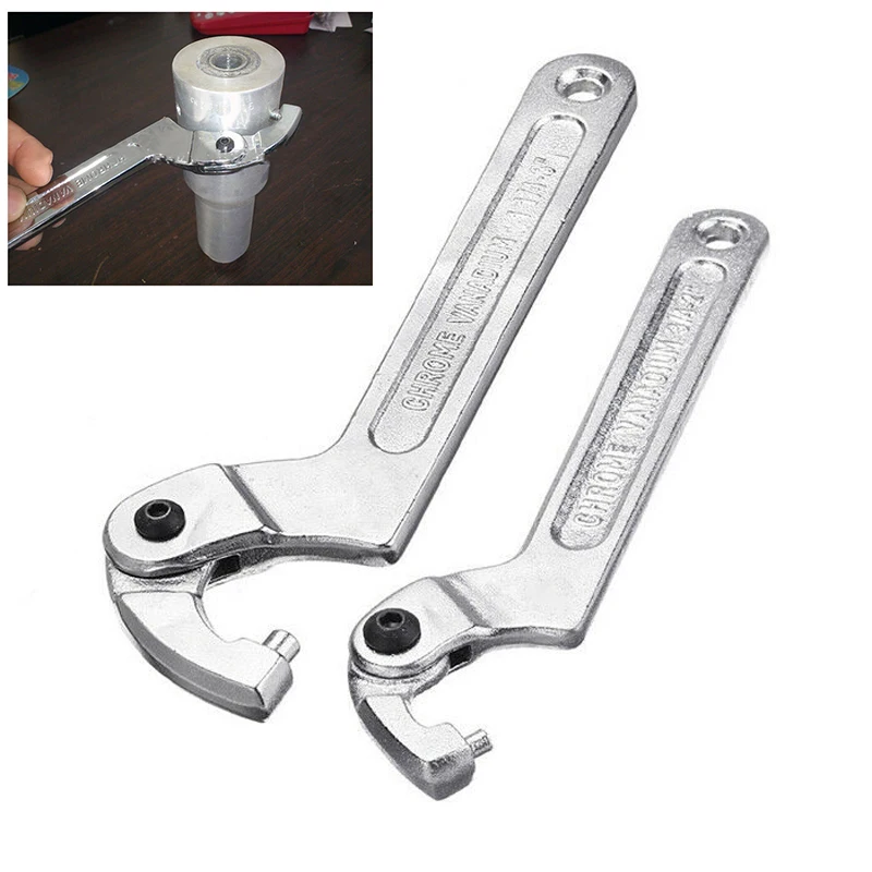 

Adjustable Hook C-shaped Wrench Spanner Motorcycle Suspension 19-54mm/32-76mm Two Sizes Ideal For Turning Nut Or Bolt