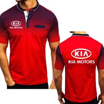 

Summer Men's Short sleeve for KIA Car Logo Printed Fashion high quality Cotton Men's short sleeve casual polo shirt K