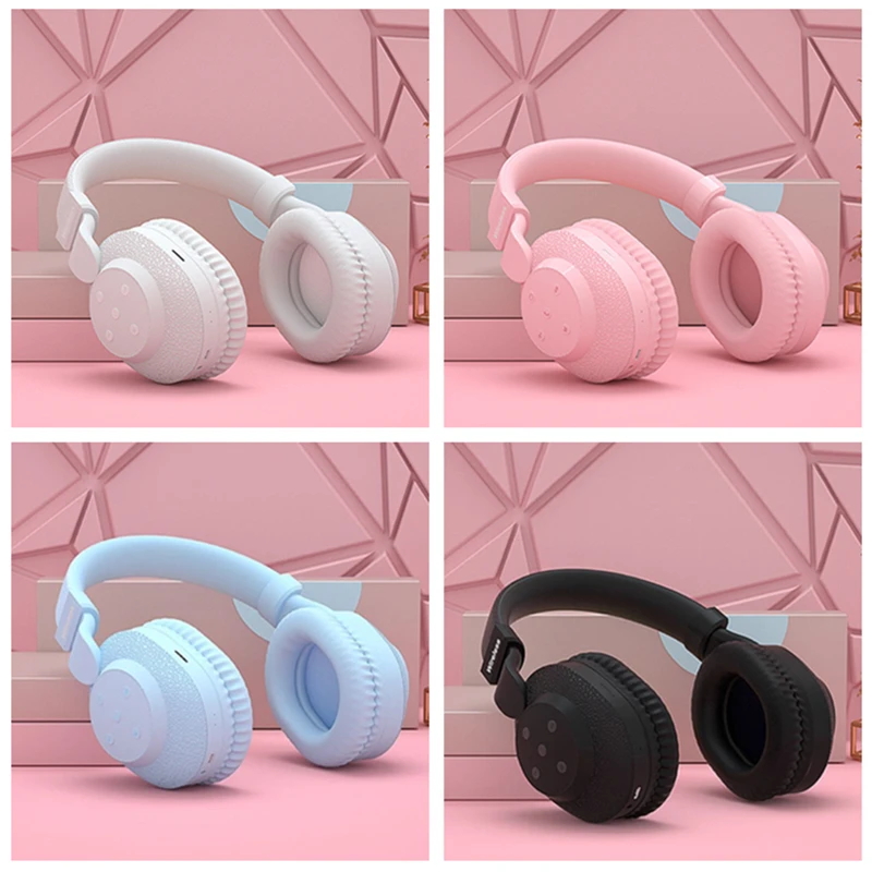 New wireless Bluetooth cartoon headphones with mic support TF card FM music HiFi noise reduction headphones