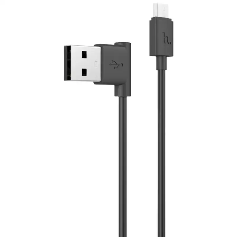 Черный HOCO кабель Micro USB l-типа для синхронизации данных и быстрой зарядки для samsung huawei Xiaomi LG Andriod Microusb Кабели для мобильных телефонов - Цвет: Черный