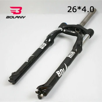 

BOLANY Bike Suspension Fork Air Suspension Fork 26*4.0" Tire B MTB Snow Fat Bike Fork Coil Spring 100mm Travel