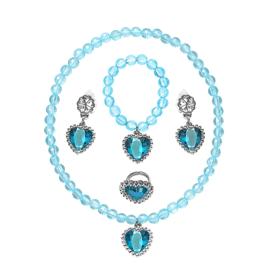 Elsa Accessories for Girls Crown Necklace Hair Hoop Wig Magic Wand Glove Ornament