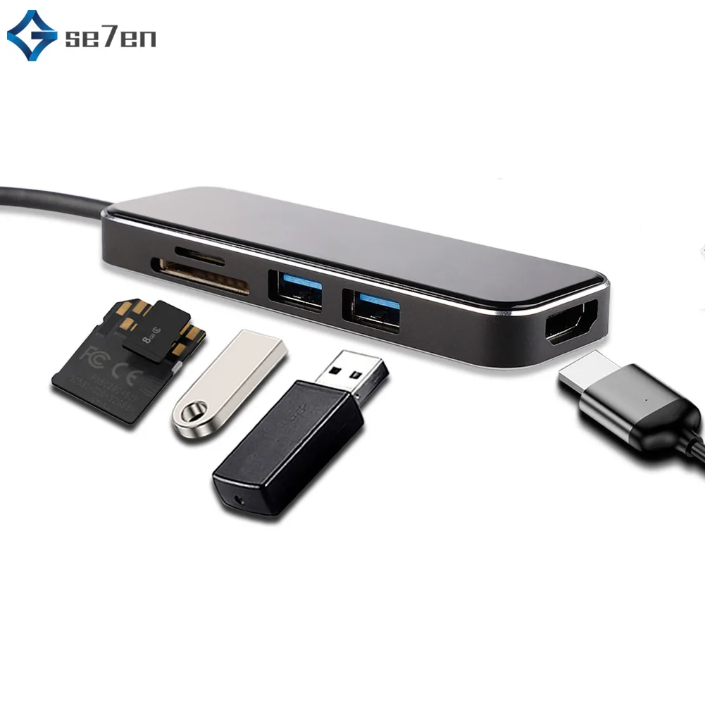 USB C концентратор type C до 4K HDMI концентратор USB 3,0 адаптер PD зарядный порт SD3.0 ридер Rj45 адаптер для MacBook Pro samsung huawei P20