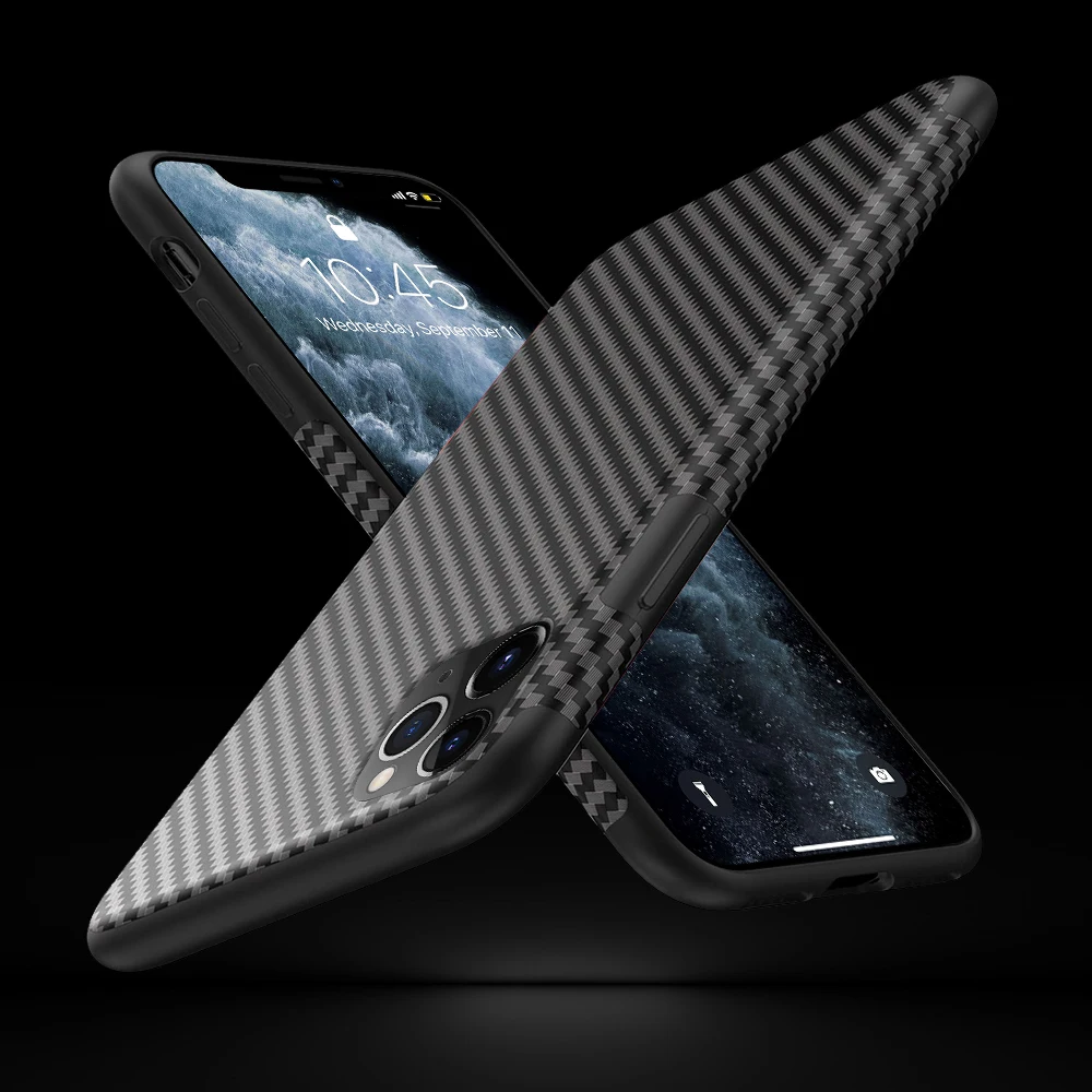 Роскошные углеродного волокна силиконовый чехол для телефона iPhone 11 Pro Max Xr X Xs