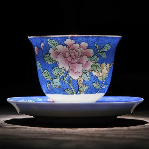 Ручная Роспись Цзиндэчжэнь пастельные технологии традиционные, керамические фарфоровые чайные чашки чайный набор кунг-фу чайные чашки Свадебная чаша - Цвет: 60ml
