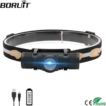 BORUiT D10 XM-L2 LED Headlamp Powerful 3000LM Waterproof Headlight USB Rechargeable 18650 Head Torch Camping Fishing Lantern