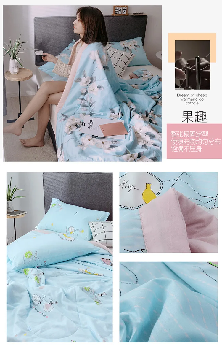 Washed Cotton Summer Blanket Cotton Summer Quilt Thin Single And Double May Machine Wash Summer Pure Cotton Airable Cover Manufa