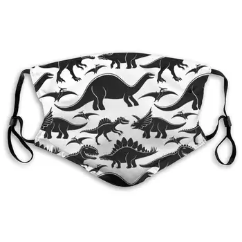 

Cute Dino Pattern Unisex Anti-Pollution Mask Dust Mask with Filter Mask Black
