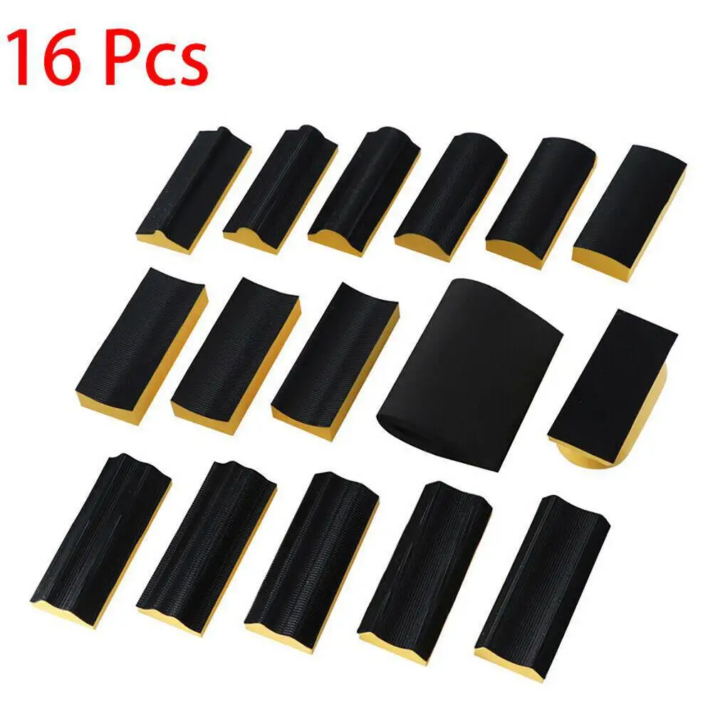 16 pcs 16 шт./компл. шлифовальный коврик 40*100 мм в форме руки шлифовальный брусок диск шлифовальная губка для крючка петли абразивная Шкурка наждачная инструменты - Цвет: 16 pcs