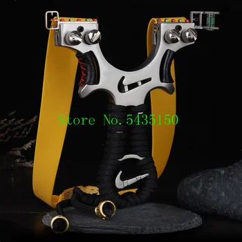 

High power stainless steel slingshot high precision flat leather outdoor hunting professional bow and arrow shooting slingshot