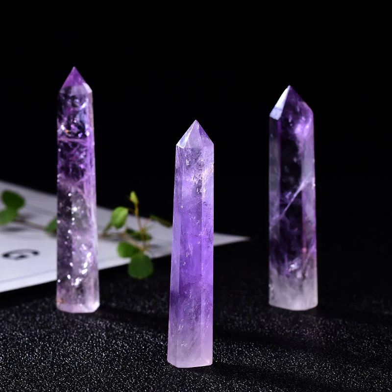 1PC Natural Amethyst Point Crystal Healing Energy stone Quartz Home Decor Reiki Polished Crafts 50-80mm DIY Gifi | Дом и сад