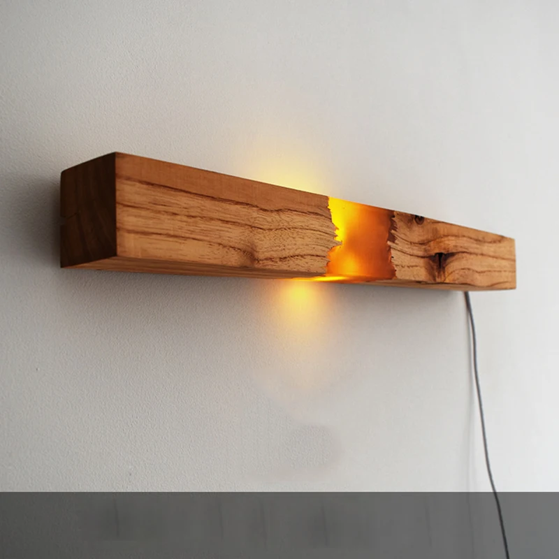 swing arm wall lamp New Creative Resin and Solid Wood Handmade Wall Lamps Corridor Lamps nightlight Hand-Made Lamps Gifts art deco wall lights