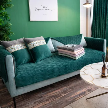 

Velvet Sofa Cushions Wear-resistant All Season Nordic Style Simple Soft Non Slip Sofa Cover