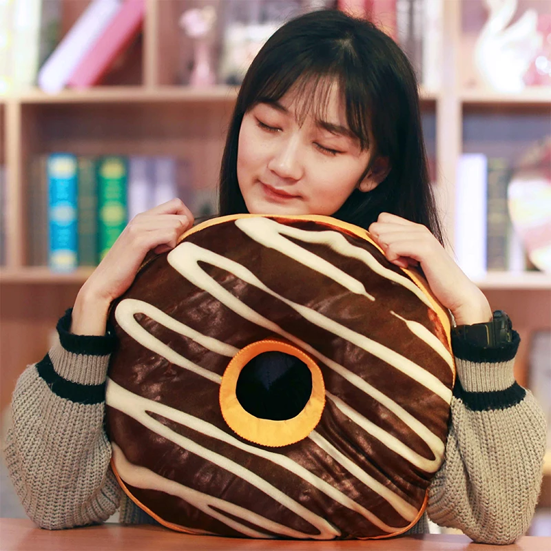 Funny Chocolate Donuts Sofa Seat Cushion Christmas Donuts Pillow Xmas Kid Present Toy Gifts Car Seat Mats 40cm Circle Foam