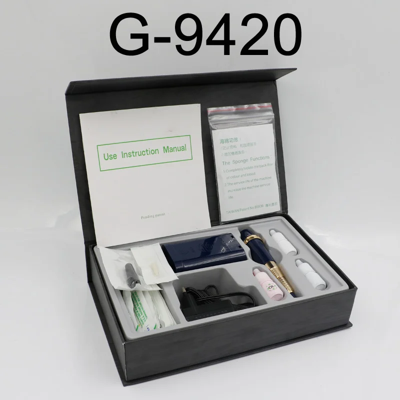 Новое поступление Тайвань G-9420 постоянный макияж машины комплекты ручек с батареей случае татуировки питания для татуажа бровей губ