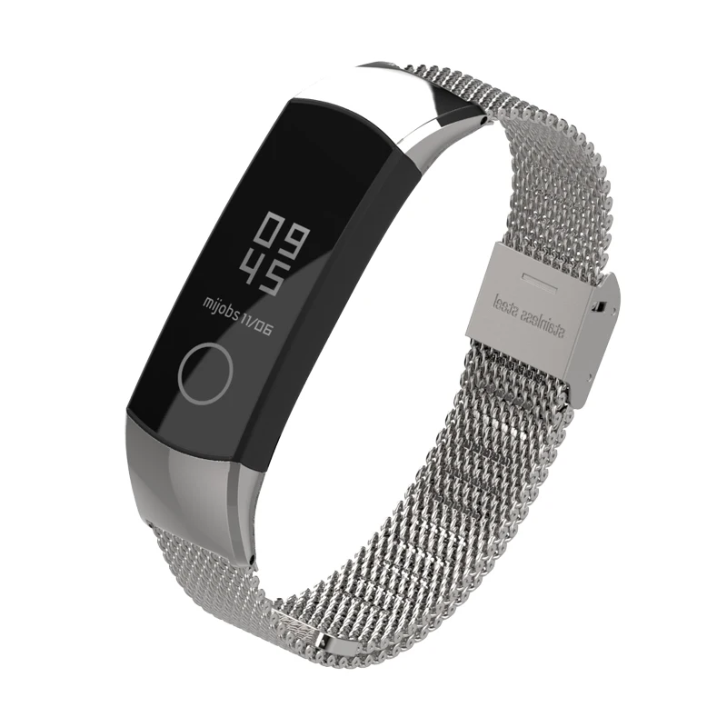 Металлический ремешок Mijobs для Huawei Honor Band 4 Миланский из нержавеющей стали