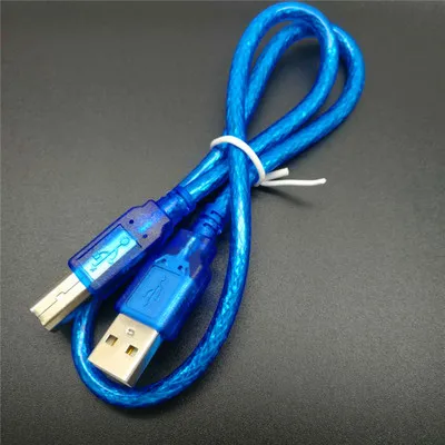 50 см синий USB 2,0 Тип A штекер в Тип B Мужской кабель передачи данных для Arduino