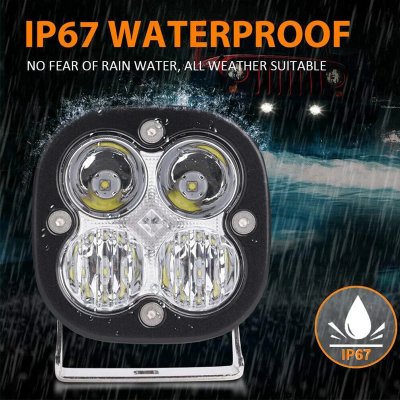 50 Вт светодиодный противотуманный светильник s Bar Pods Spot Flood Combo Lamp, 3000 лм рабочий светильник для внедорожного вождения противотуманный светильник супер яркий 2 шт. для грузовика ATV