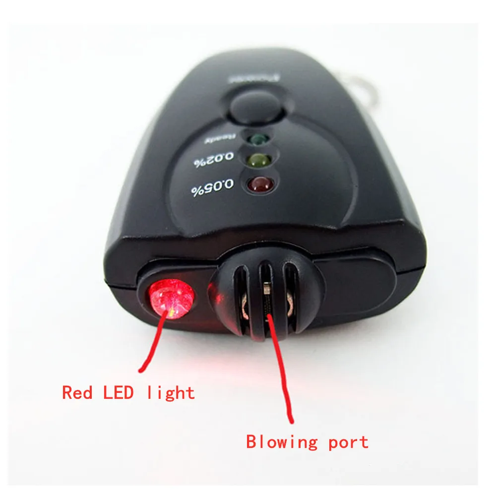 Mini Professional Alcohol Meter Analyzer Key Chain Portable Red Light LED Flashlight Alcohol Breath Tester Breathalyzer