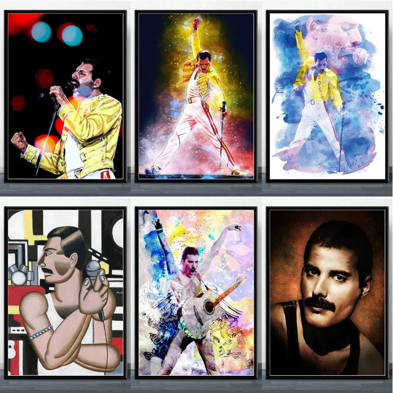 Лидер продаж Freddie Mercury Rock музыка холст живопись плакаты и принты настенные