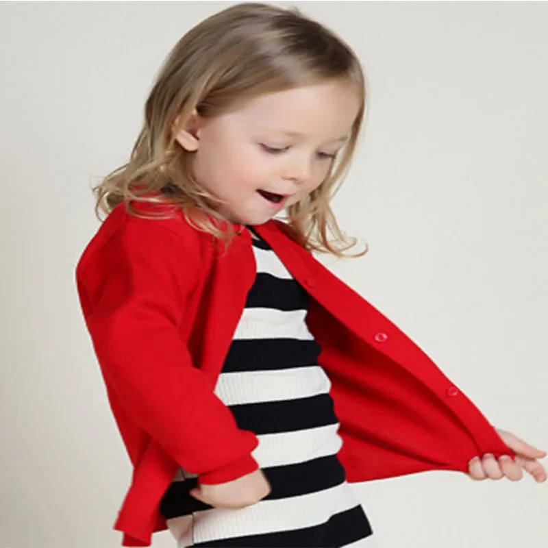 Children Candy Colors Clothes Winter Baby Knitting Cardigan Kids Warming Long Sleeves Knitted Sweater Coats Tops Button Clothing
