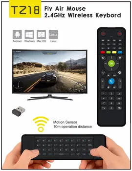 

TZ18 Air Mouse 6-Axis Gyroscope Sensor Wireless Mini Keyboard Double-side Handheld Voice IR Remote Control for Android TV Box PC