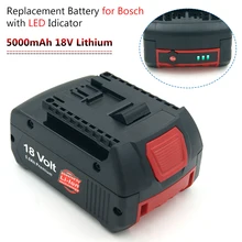 18 в 5.0Ah литий-ионный Батарея Замена для Bosch BAT609 BAT610G BAT618G BAT620 Bosch 18V беспроводные Мощность инструменты с светодиодный светильник