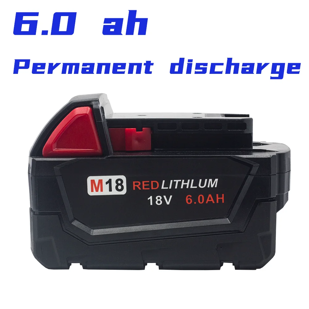 Suitable For Milwaukee M18 Battery 18v 6.0AH M18B2 M18B4 L50 Cordless Power Tool Battery + Charger Set Strong Power