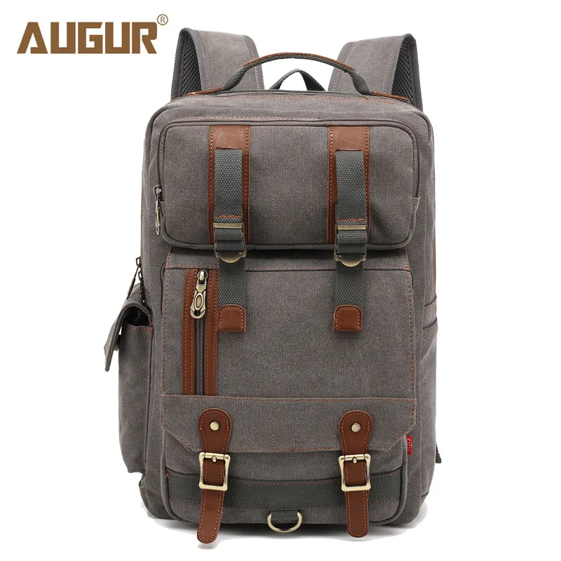

Ao ge New Style Europe And America Large Capacity Canvas Backpack Multi-functional Shoulder Canvas Men's Bag Outdoor Travel Scho