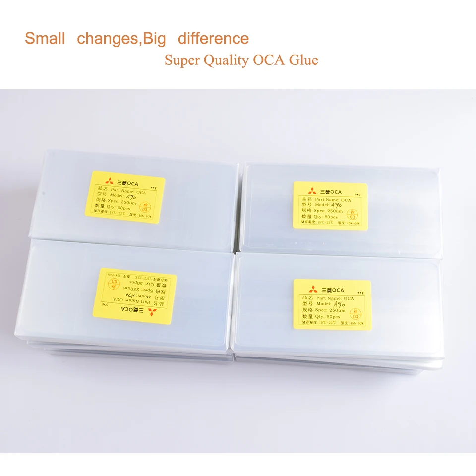 50Pcs/Lot OCA Optical Clear Adhesive For Samsung Galaxy A10 A20 A30 A40 A50 A60 A70 A80 A90 For Mitsubishi Film OCA Glue