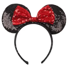 Европа и Америка Горячая Распродажа стиль Микки ухо блесток большой бант волос кольцо Детский праздник переодевание повязки для волос головной убор