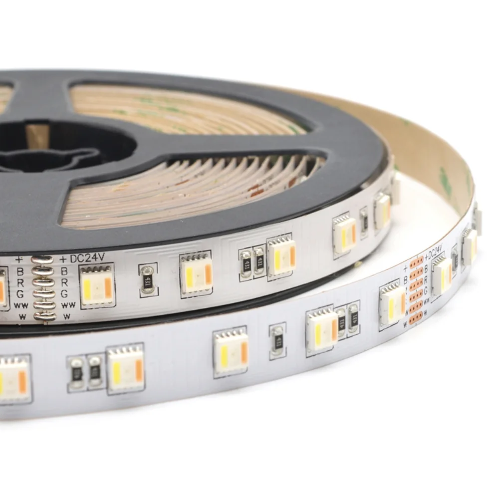 

5m a roll/ a lot, led rgb + CCT +ww+cw 5050 5chips LED flexible strip light, 60pcs 5050 led per meter, 24v