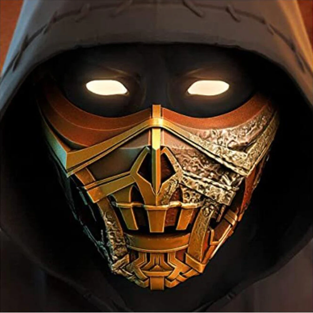 Mask for Mortal Kombat Movie Game Scorpion Sub-Zero Cosplay Costume Face Dustproof Unisex Masks Halloween Party Props | Тематическая