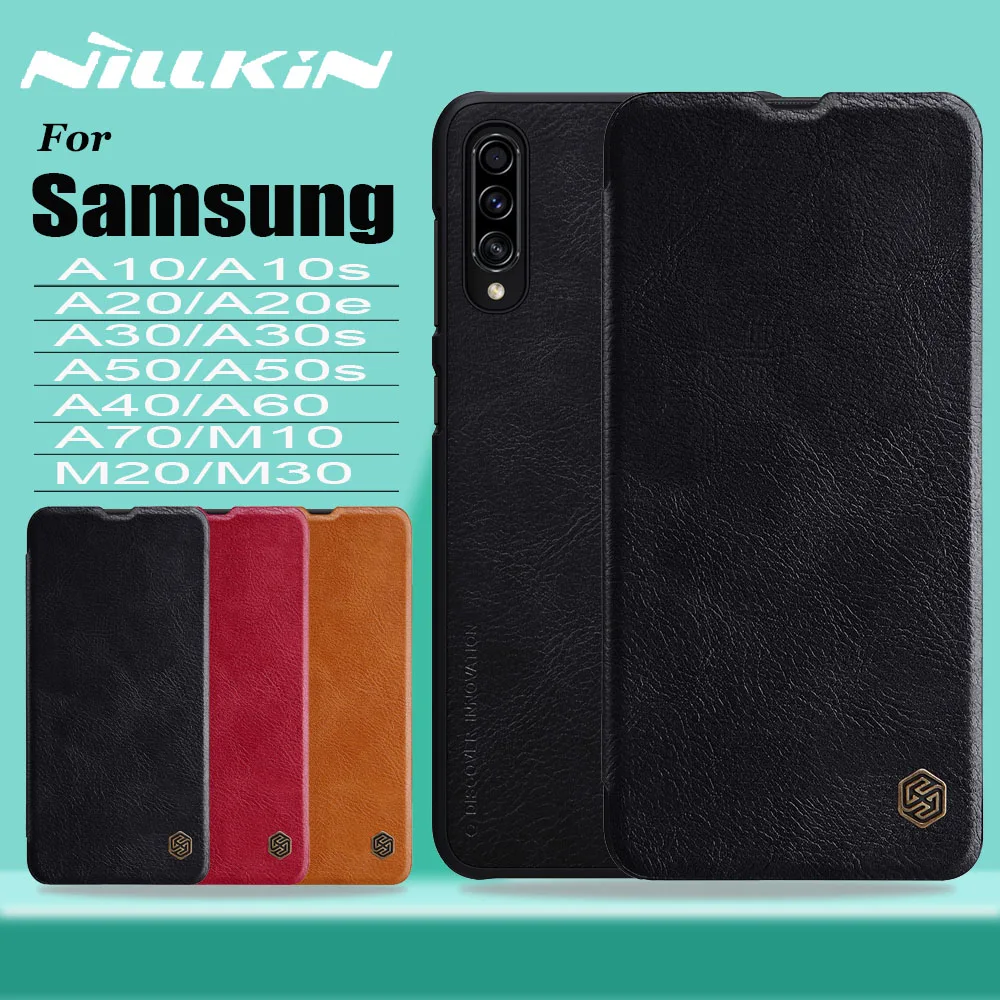 Nillkin Подлинная из искусственной кожи с откидной крышкой чехол для samsung Galaxy A10 A10s A20 A20e A30 A30s A40 A50 A50s A60 A70 M10 M20 M30 чехол s крышка
