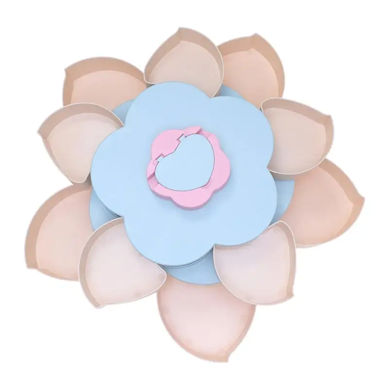 

Double-layer Candy Box Creative Food Storage Tray Rotating Plate for Dried Fruits Nuts Snacks (with Phone Holder)