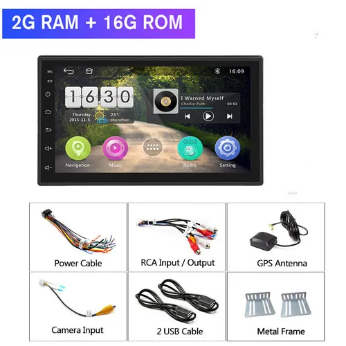 Camecho 2 din Автомобильный Радио gps android авто 7 ''универсальный автомобильный Радио мультимедийный плеер WiFi для Volkswagen Nissan hyundai Kia toyota - Цвет: 2 16G Radio