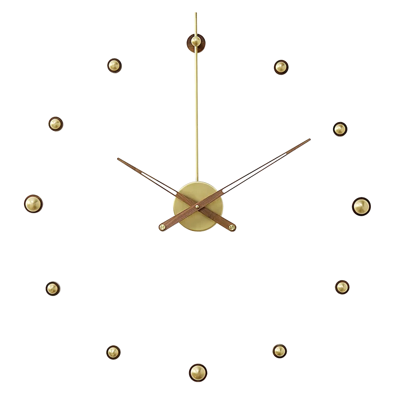 Luxury Diy Wall Clock Sticker Metal Silent Modern Gold Large Clocks Wall Watches Home Decor Walnut Living Room Wood Watch Gift Wall Clocks Aliexpress