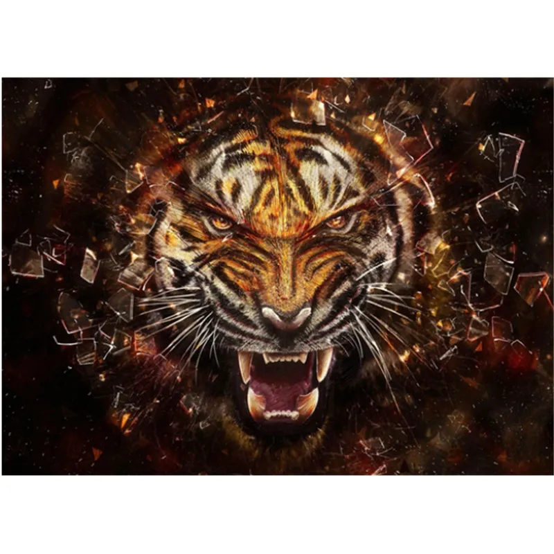 DIY 5D Diamond Painting Animal Tiger Full Round Mosaic Home Decoration Embroidery Pattern Handmade Gift | Дом и сад