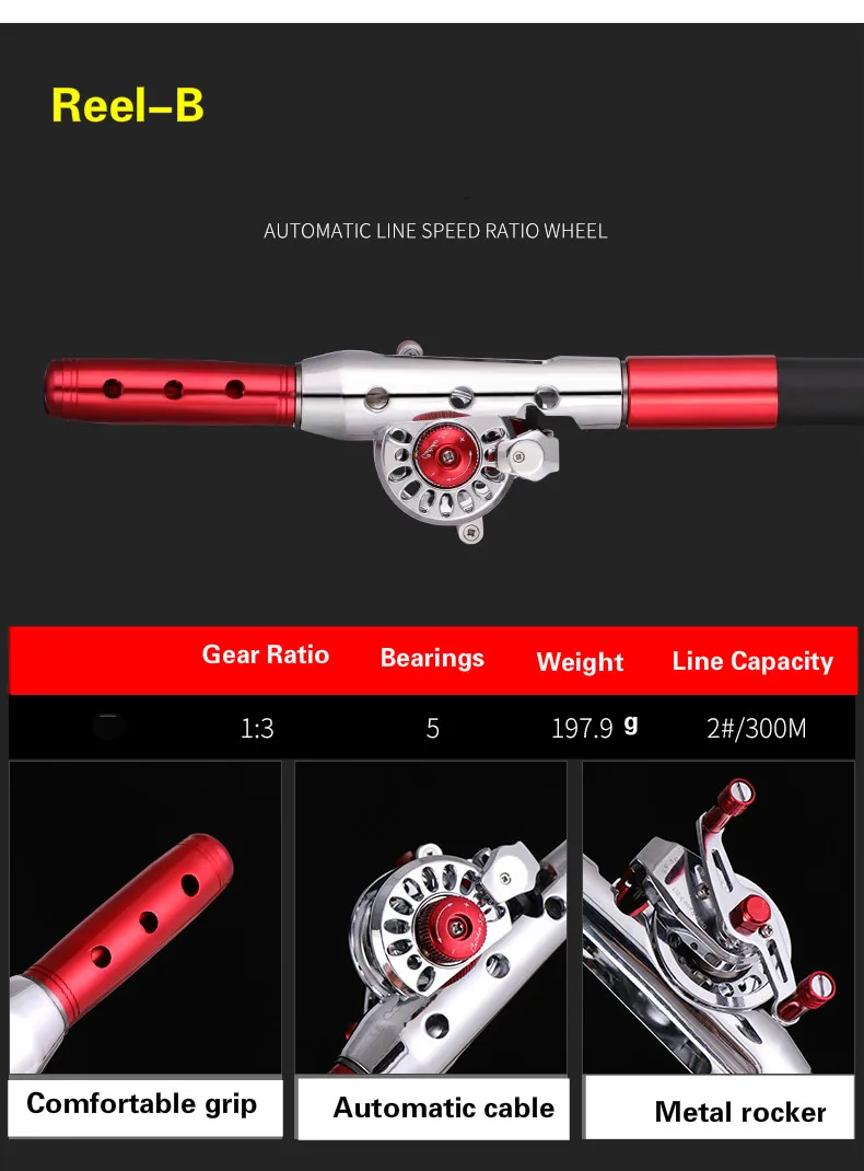 4.5m-9m Carbon Hollow Poles Hand Rod Stream Olta Spinning Position Canne Vara De Pesca and Wheel Telescopic Peche Fishing Tackle
