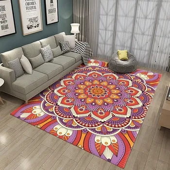

New Mandala Colorful Flower Pattern Ethnic Rectangle Rug Flannel Room Carpet Good Carpets And Rugs Living Home Alfombras Quality