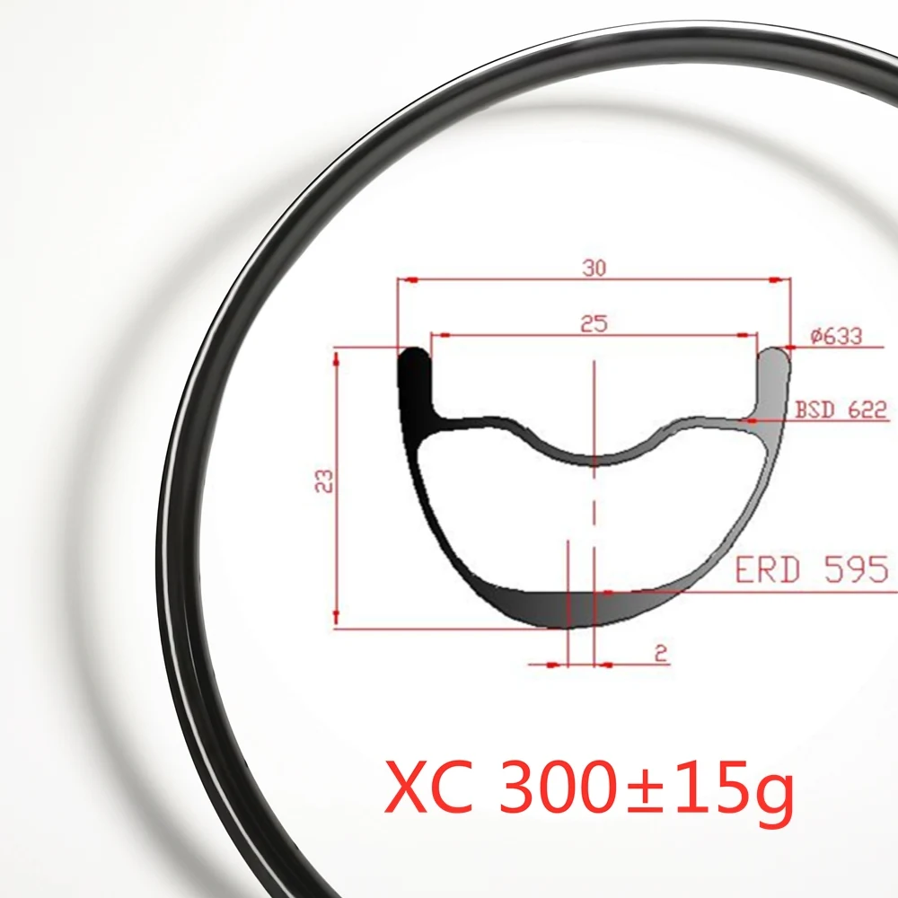 

Paintless 29er 300±15g 30mm Width 23mm depth Carbon MTB Bike Rim Tubeless XC29C30 Lifetime Warranty