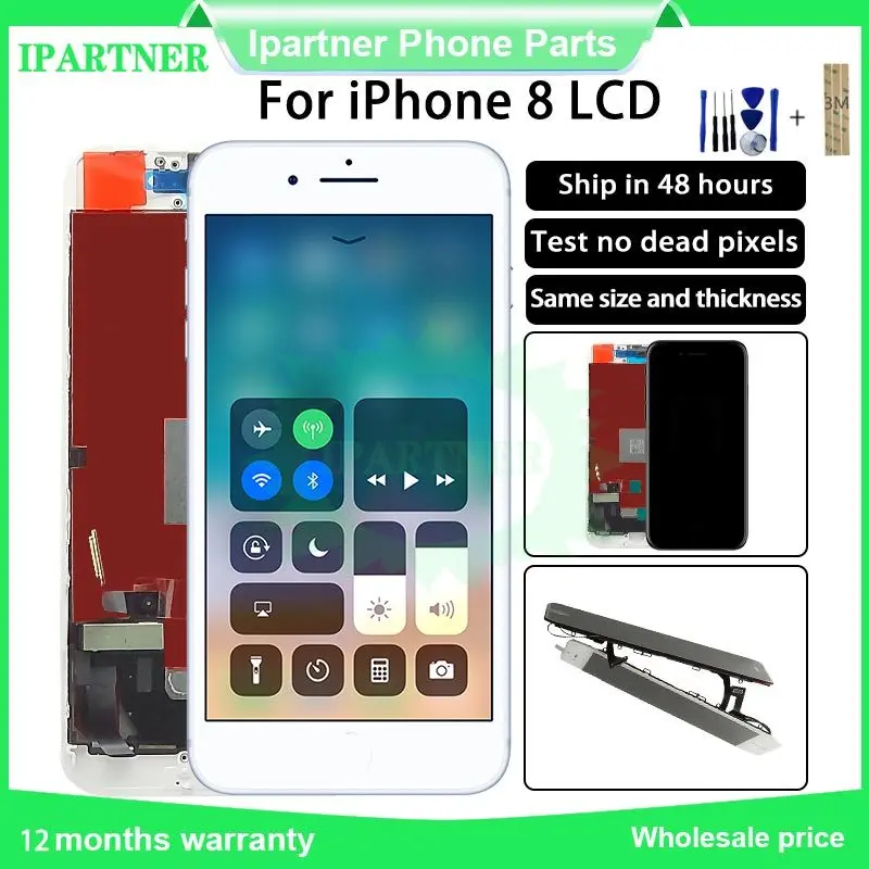 Для Longteng ЖК-экран для IPhone 8 ЖК-дисплей сенсорный дигитайзер стеклянный экран в сборе 10 шт./партия Качество 5,5 дюймов черный белый
