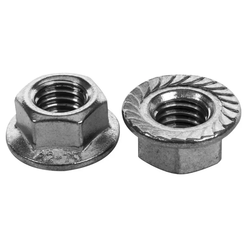 Диаметр M10x1.5mm 304 нержавеющая сталь зубчатые шестигранные фланцевые гайки 12 шт