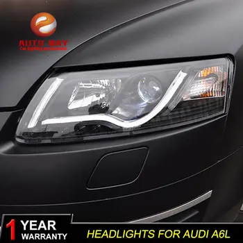 

Car Styling Head Lamp Headlights case for Audi A6L Headlights 2005-2012 A6 Headlight DRL Lens Double Beam Bi-Xenon HID