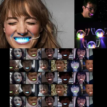 

LED Flashing Light Mouth Guard Piece Glowing Tooth Toy Halloween Party Props HG99