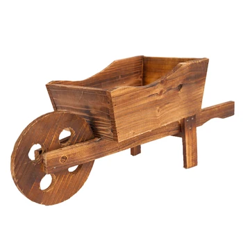

Garden Decor Ornamental Container Display Rustic Outdoor Wood Flower Pot Home Villa Patio Succulents Plant Cartoon Cart Planter