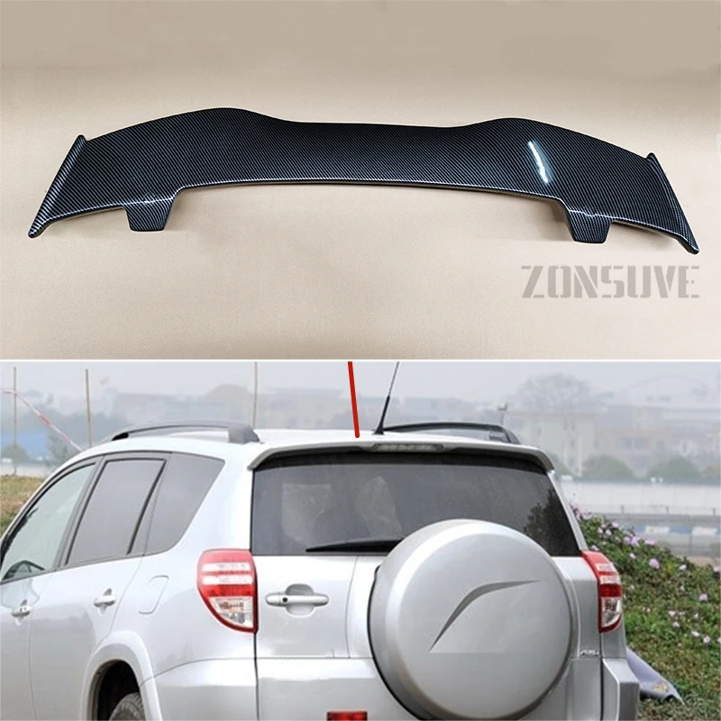 Подходит для Toyota RAV4 2009-2013 спойлер из АБС-пластика углеродного волокна вид
